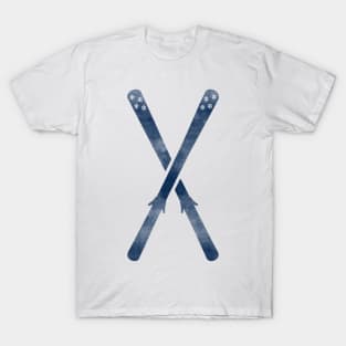 Snow Ski Dark Blue T-Shirt